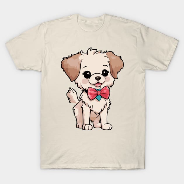 Cute Brown & Tan Puppy with Bow Tie T-Shirt by Gear 4 U